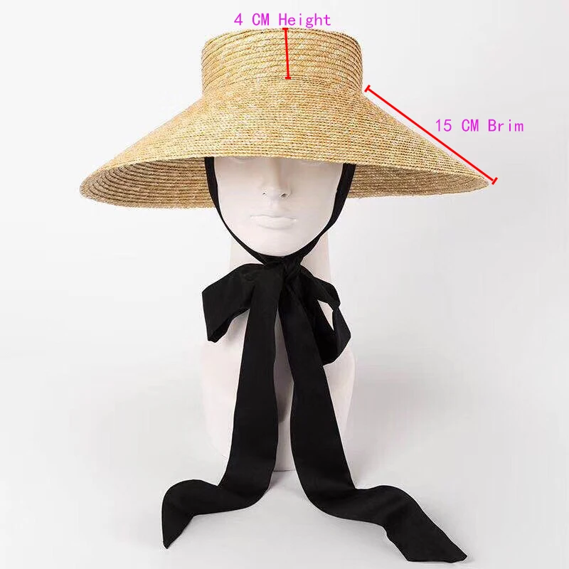 Новейшая модная женская трапециевидная соломенная шляпа котелок Высококачественная Плоская верхняя Солнцезащитная шляпа с большими полями с Ремешок для шнуровки предотвращает ветер