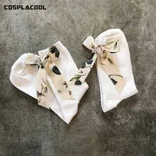 [Cospacool] сетчатые носки принцессы с бантом и цветами для женщин, яркие цвета, в студенческом стиле, Harajuku Meias, креативные, Calcetines Mujer