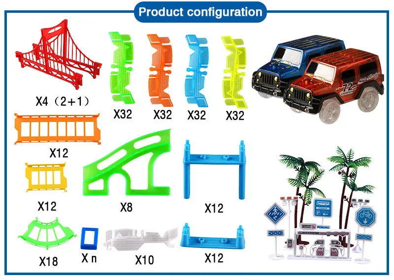 Подключение 2 типов железной дороги волшебный гоночный трек Игровой Набор DIY изгиб светящийся гоночный трек электронный флэш-светильник автомобиль игрушки для детей