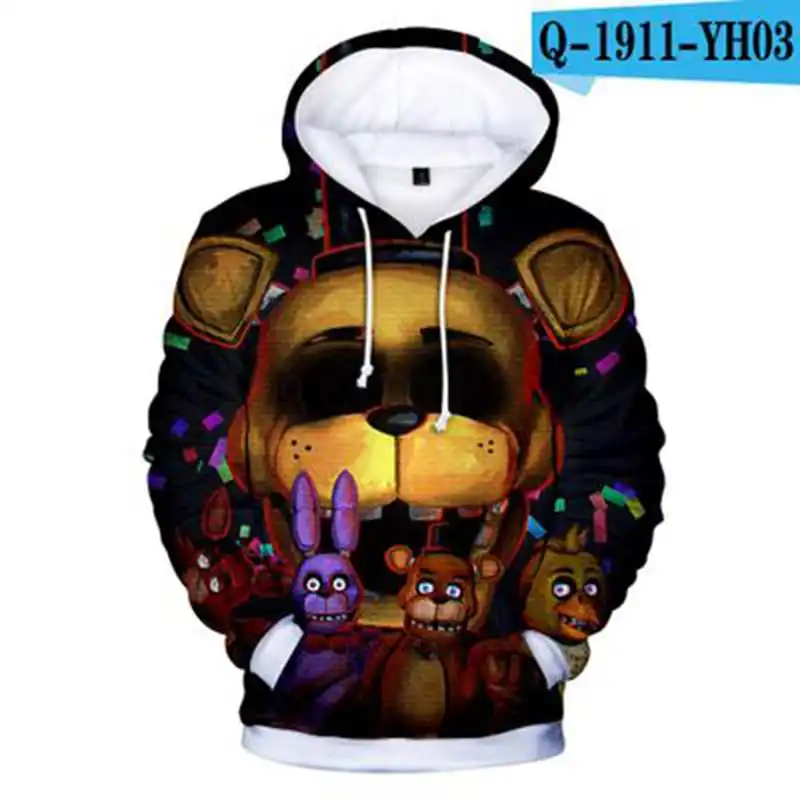 Новая толстовка с капюшоном Five Nights at 3D Повседневная Популярная детская принтом