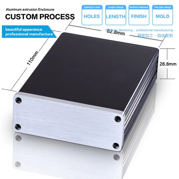 Hot 82.8*28.8*110 mm Aluminum HIFI audio casting project enclosure