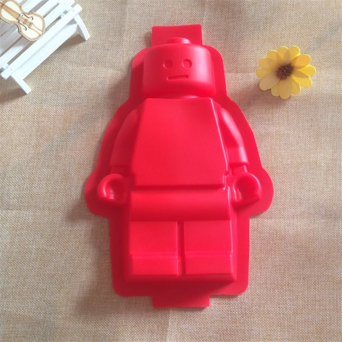 

Free Shipping 100% Food Grade Silicone Lego Robot Mold Super Big Robot Cake Ice Mold Mould Fondant Cake Tools 30*19.5*4 CM