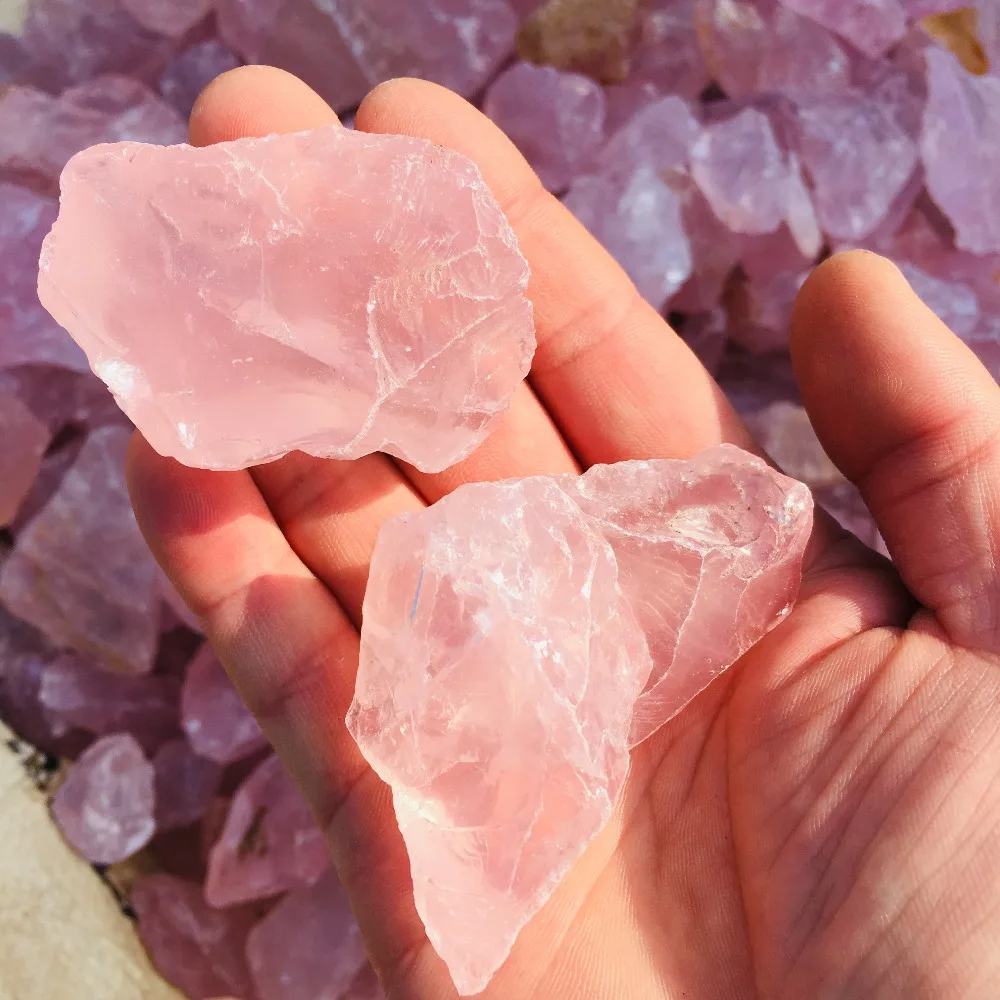 

100g Natural Rough Rose Quartz Crystals (Raw Specimen Healing Reiki Love Stone)