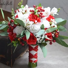 Modabelle красный белый свадебный букет букет De Fleur Mariage розы свадебный цветок букет Ramos De Flores искусственные