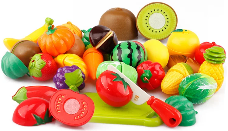 Ролевые игры Набор Обучающие приготовления пищи моделирование миниатюрная еда модель фрукты и овощи Дети кухня игрушки для детей девочек