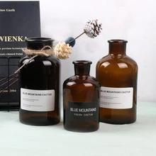 Nodic стиль Европейская Аптечная бутылка форма с надписью наклейка цветочный горшок ваза стеклянная бутылка пеньковая веревка 80 см