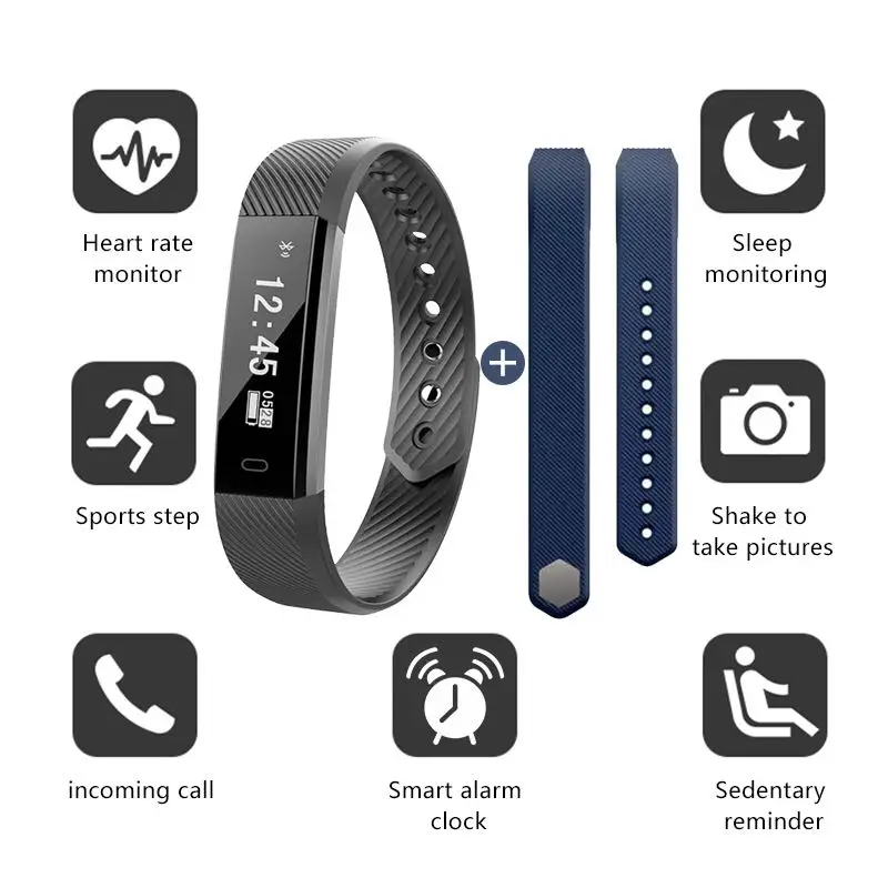 

ZoneQuality man Smart bracelet Heart rate monitor Wristband Fitness Bracelet for Android iOS PK xiomi mi Band 2 fitbits smart ID