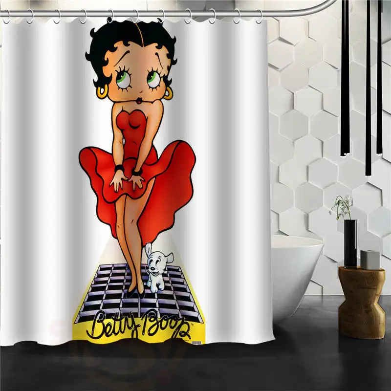 Пользовательские betty boop водонепроницаемая ткань для ванной занавеска для душа с защитой от плесени полиэстер ванная комната - Цвет: Очищать