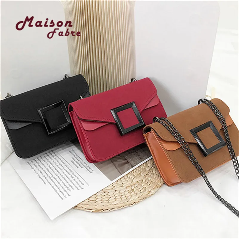 

HB@Maison Fabre Ladies Square Bag Chains Shoulder Bag Fashion Hasp Women's Leather Handbag Luxury Messenger Bags Sra bolsas