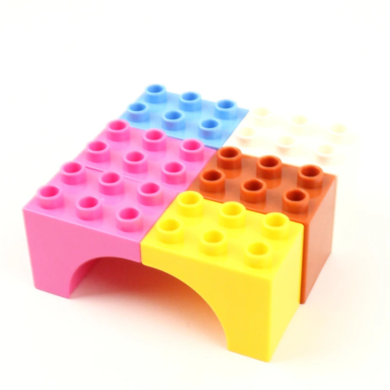

Big Size Diy Building Blocks 2X3 Arc Surface Reverse High Bricks Accessories Compatible with Legoingly Duplo Toys for Children