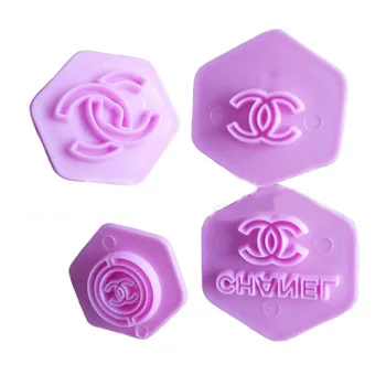 

1set Famous Brand Bags Logo Fondant Molds Cutters Cookies Biscuits Moulds Cake Cookies Decoration DIY tools