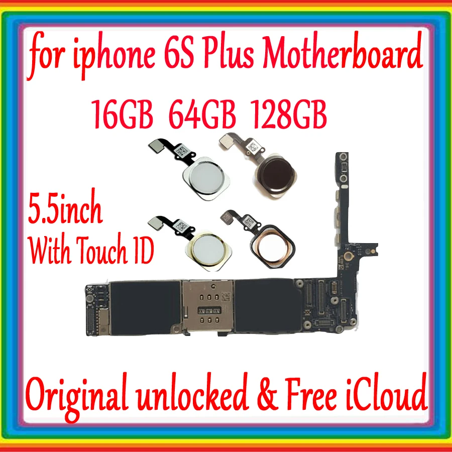 Материнская плата для iPhone 6S Plus без Touch ID/с ID оригинальная разблокированная 6s plus