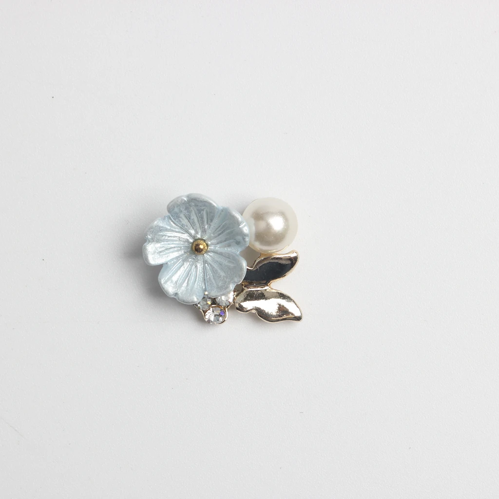 10pcs Gold Plated Flower Buttons Flatback Pearl Embellishment for Handmade Flower Wedding Decoration DIY Headbands Hair Bows