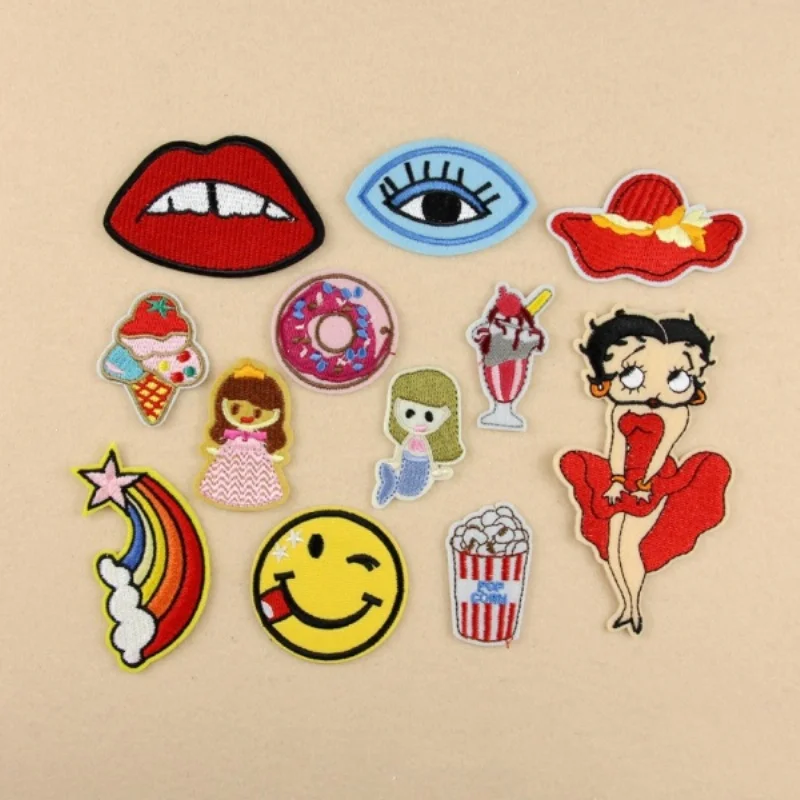 Wholesale 40pcs Diy Embroidered Sewing On Patch Ironon Patch Stickers