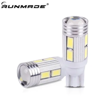 

runmade T10 10SMD 5630 Car LED Light Automobiles 6000K White Light-emitting Diode Side Reverse Lamp Bulb 12V