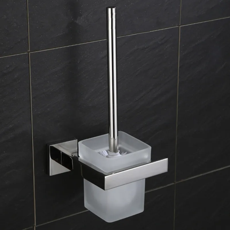 Modern Stainless Steel Wall Mounted Toilet Brush Holder Shelf Toilet