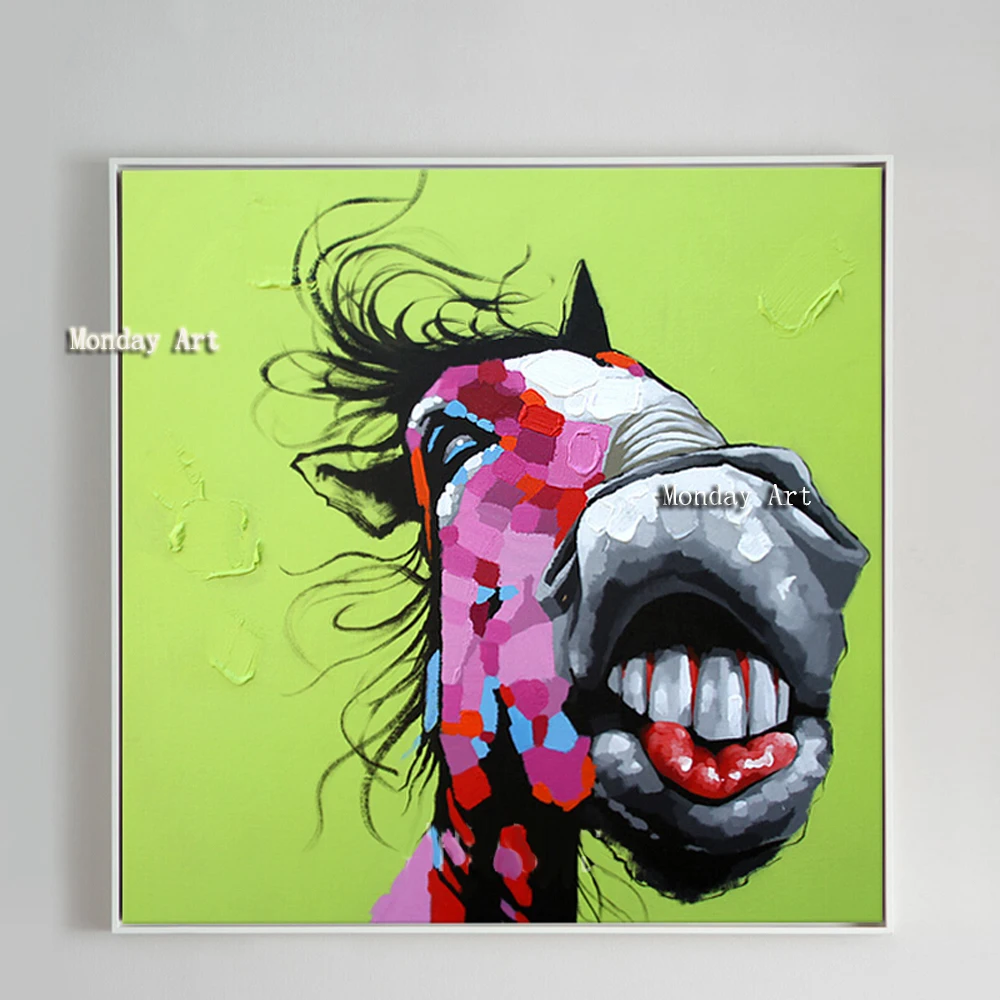 t The-100-Hand-painted-abstract-Modern-colorful-funny-Donkey-Painting-On-Canvas-Wall-Art-Wall-Painting (1)