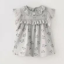 Новое Брендовое летнее пляжное платье из чистого хлопка с цветочным принтом и карманами для маленьких девочек