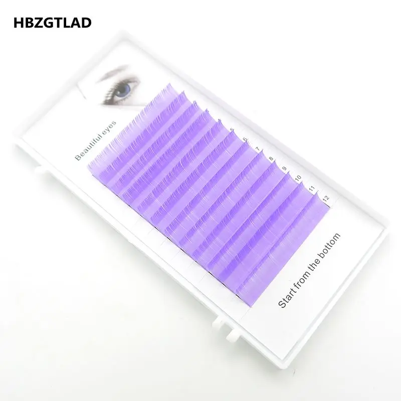 

HBZGTLAD C/D curl 0.07/0.1mm 8/15mm false lashes Rosemary purple eyelash individual colored lashes Faux volume eyelash extension