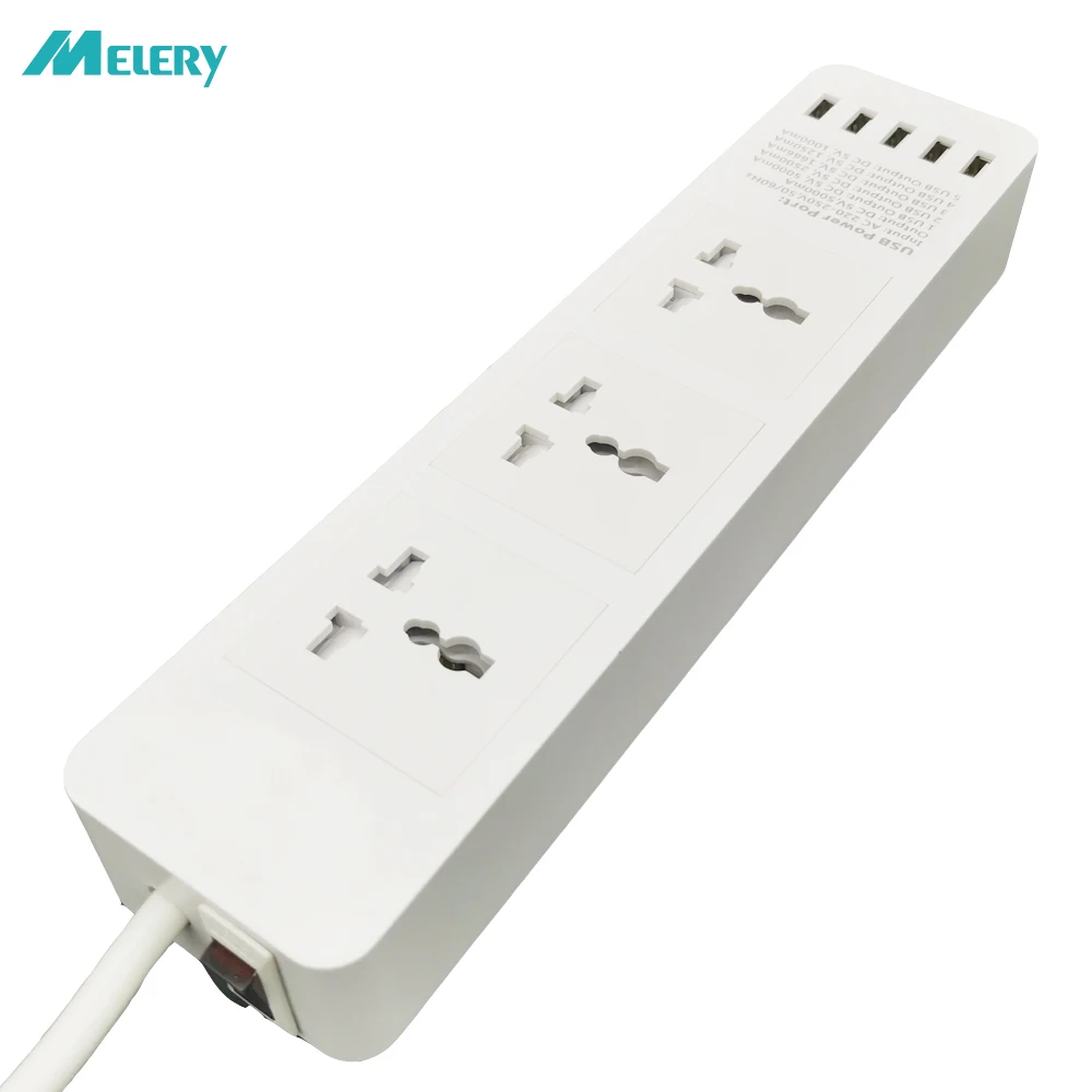 

Power Strip Universal USB Outlets Plug Sockets with USB Charger 3250W/13A Surge Overload Protection with 3m/9.8ft Extension Cord