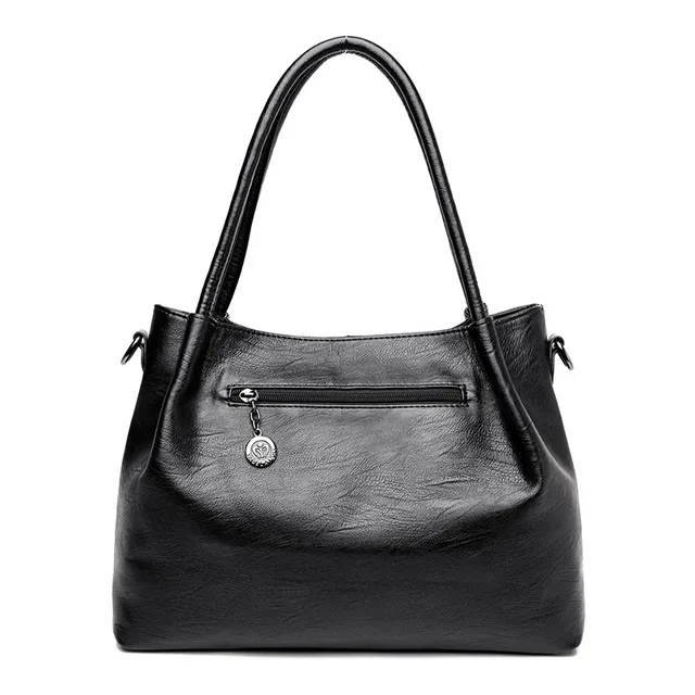 Leather Handbag Shoulder Bag For Ladies Simple Luxury Handbags Large Casual Use 2