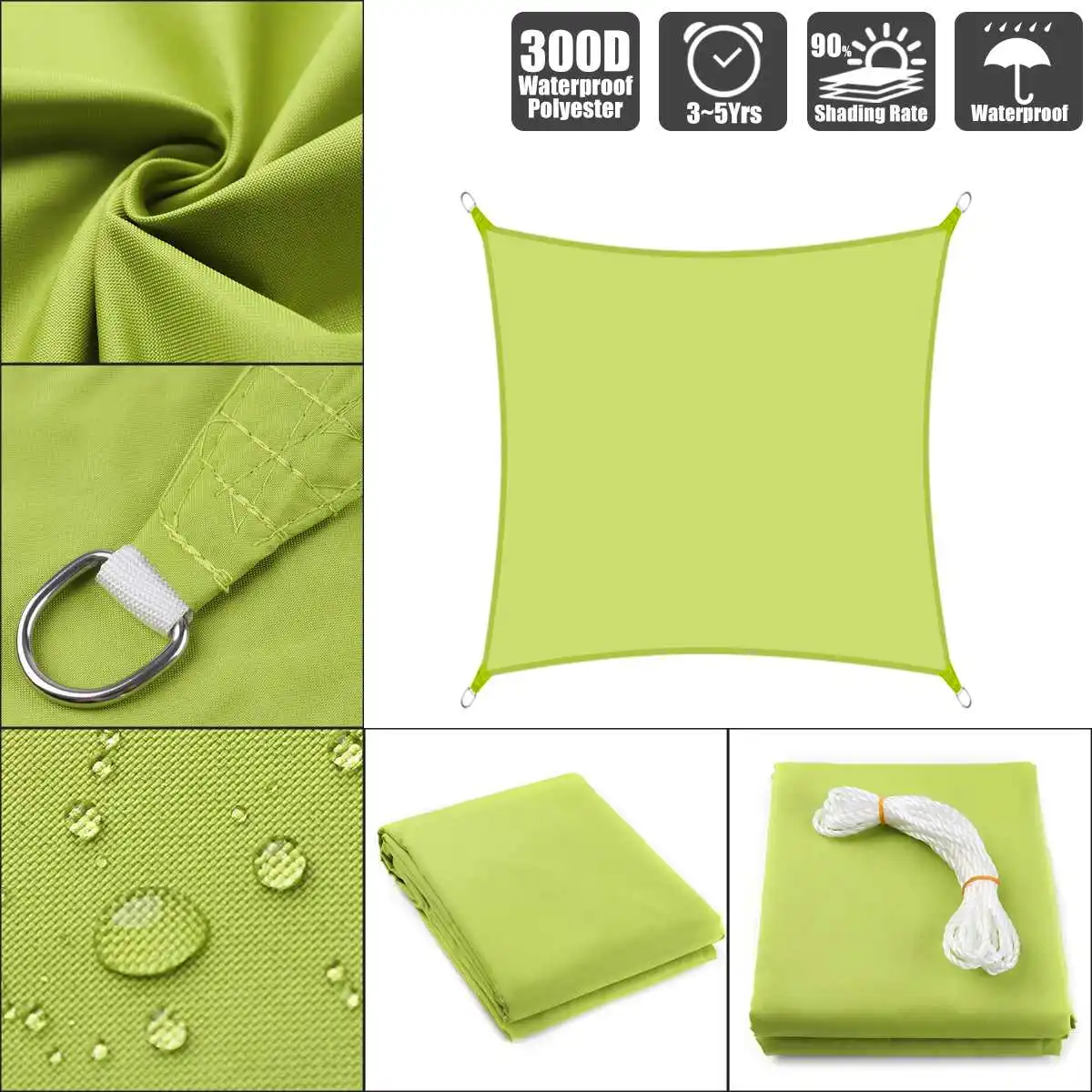 

300D Sun Shade Sail Home Outdoor Garden Waterproof Canopy Patio Plant Cover UV Block Awning Decoration Sunshade Sonnenschirm
