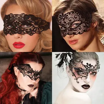 

Sexy Mysterious Women Lace Eye Mask Gothic Black Nightclub Dance Party Mask Multi-use Masquerade Party Formal Mask Costume
