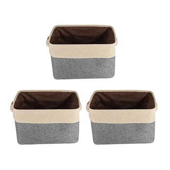 

3Pcs Storage Baskets Large Capacity Clothes Baskets Clothes Barrels with Handles for Bedroom Living Room