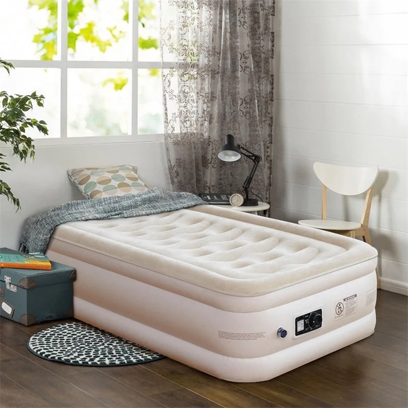 cheap Inflatable Quilt Top Raised Upgraded Luxury Airbed Modern High Quality Square Soft Beds Bedrooms Furniture HW58938US