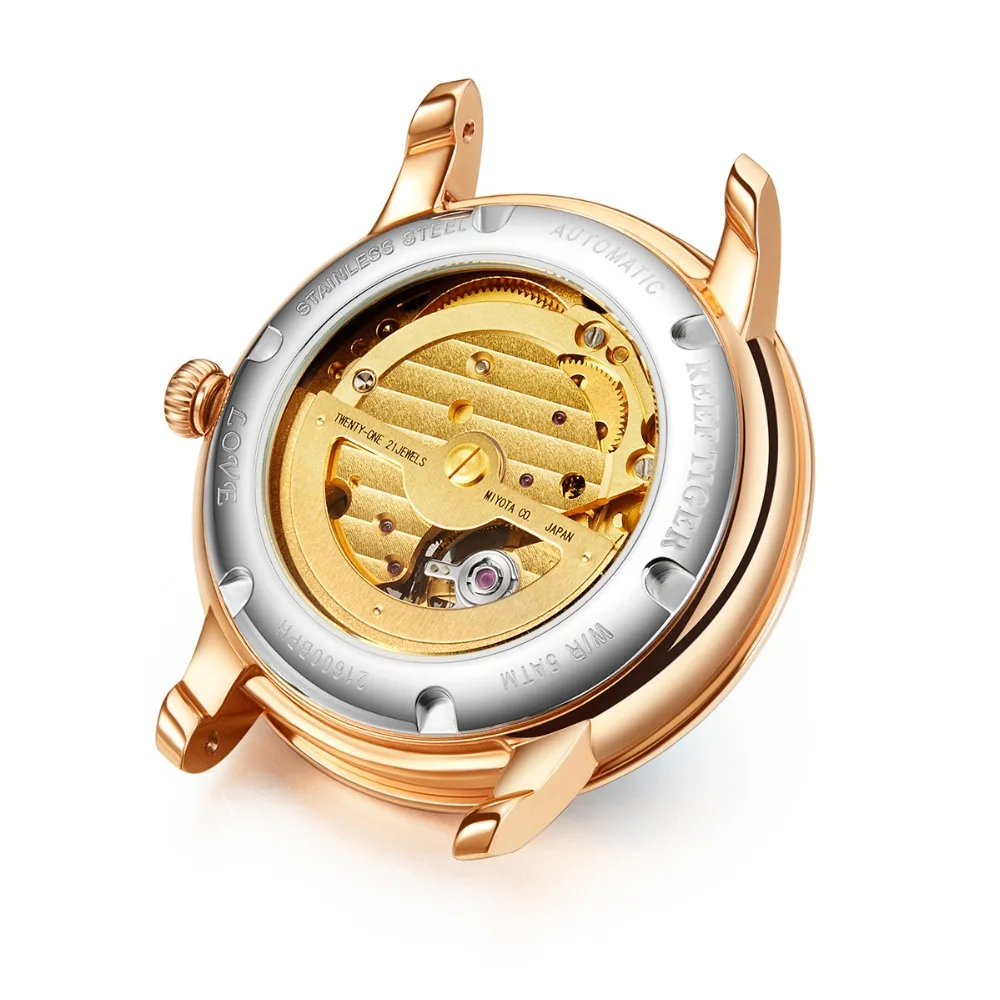 Reef Tiger/RT модные женские часы Reloj Mujer синий для набора, розовый, золотой любовник Бриллианты Женские часы Relogio Feminino RGA1550