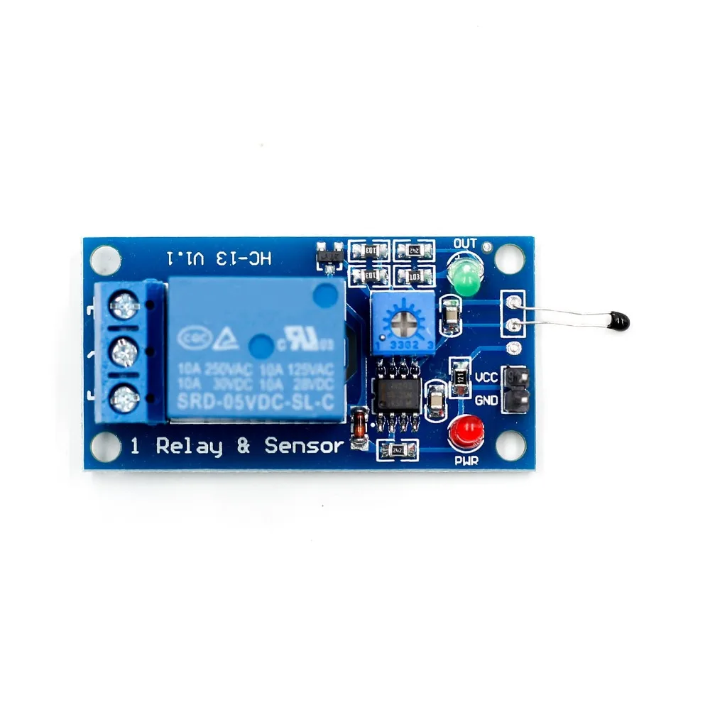 5V/12V Thermal Sensor Module 1 Channel Relay Module Combo Module Thermistor Temperature Sensor Module