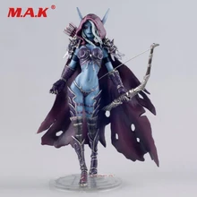 Toys Gift for Boys 17CM WOW Sylvanas Windrunner Archery Queen PVC Anime Action Figure Model With Base for Children Birthday 17cm height polyresin iron man with luminous base boy s gift