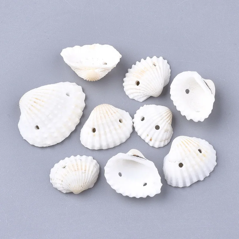 

200pcs Shell Links Connectors Shell White 12~20x15~25x5~8mm For DIY Jewelry Making Decoration Accessories Handicrafts Supplies