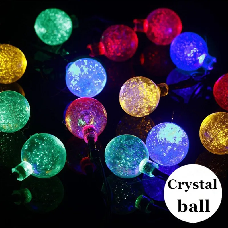 

New 5M 50LEDs Holiday Fairy Battery Operated Light Crystal Ball(2cm) LED String Lights For Christmas Wedding Garland Decoration