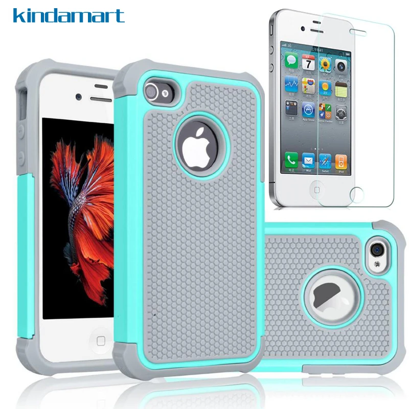 Protector completo para el 4S para el iPhone 4S vidrio templado Armor silicona caso duro para el iPhone 4S 4 4G|case for iphone|for iphonecase for iphone 4s - AliExpress