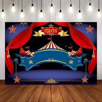 

Photography Backdrop Circus Party Backdrop Red Curtains Stars Baby Shower Boy Birthday Decor Photocall Backdrop Photo Studio