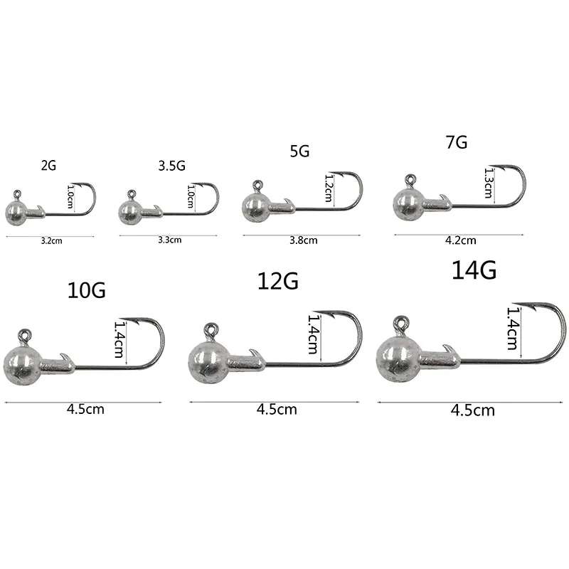 OUTKIT 10 шт/Лот, новинка, высокое качество, 1,5 г/2 г/3,5 г/5 г/7 г/10 г/14 г, свинцовая головка, крючок, джиг, приманка, рыболовные крючки для мягкой приманки, рыболовные снасти