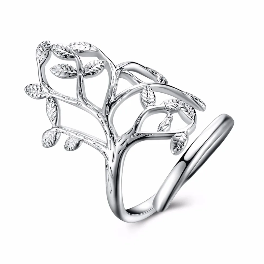 

Fashion high-grade pure silver jewelry plant elegant tree ring lovely girl creative romantic ring opening ring free of freight