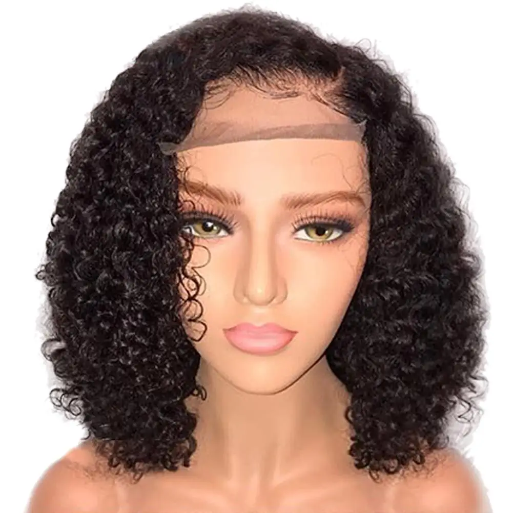 

Brazilian Short Curly Bob Wig Human Hair Wigs With Baby Hair Brazilian Remy Hair Short Curly For Women Pre-Plucked Wig