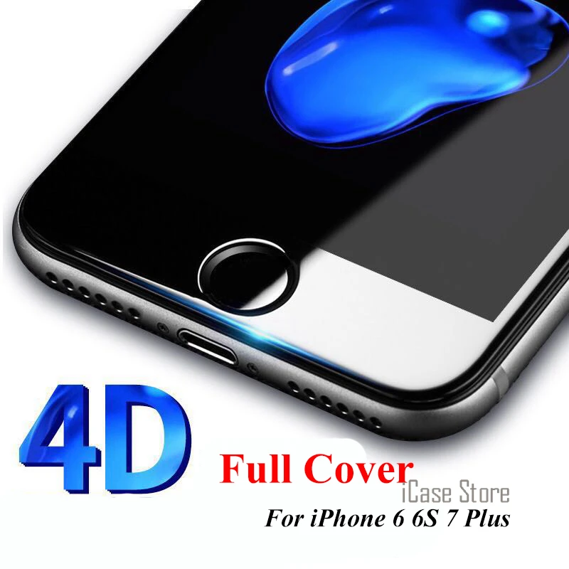 4D закругленные края Полное покрытие экрана протектор для iPhone 6 7 6S плюс новое