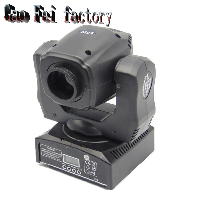 Led Moving Head Spot Light 60W Mini Music Sound Lights Christmas Party Show Disco Dj Dmx Stage Lighting