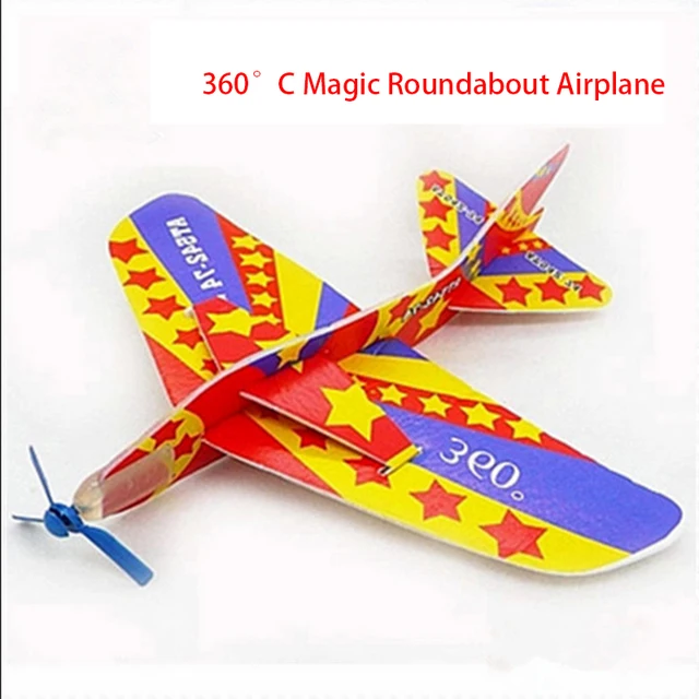 Creative Magic Roundabout Combat Aircraft Toys For Children Foam Paper Airplane Model Hand Throw Flying Glider Planes Kids Toys 2