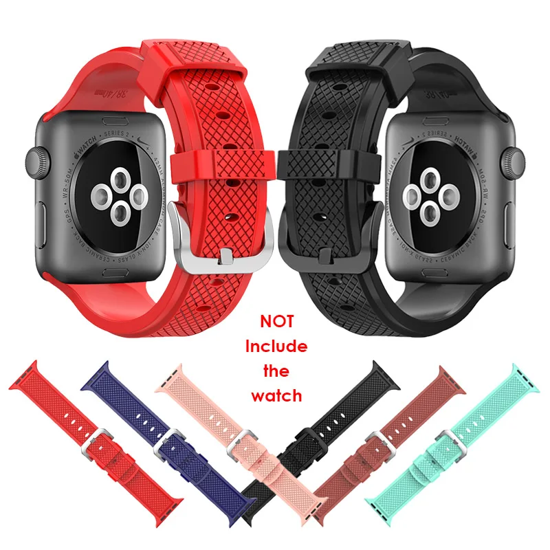 

Soft Silicone Sport Band For Apple Watch Series 3 2 1 Loop Bracelet Strap For iWatch 4 38MM 42MM Replacement Rubber Wrist Band