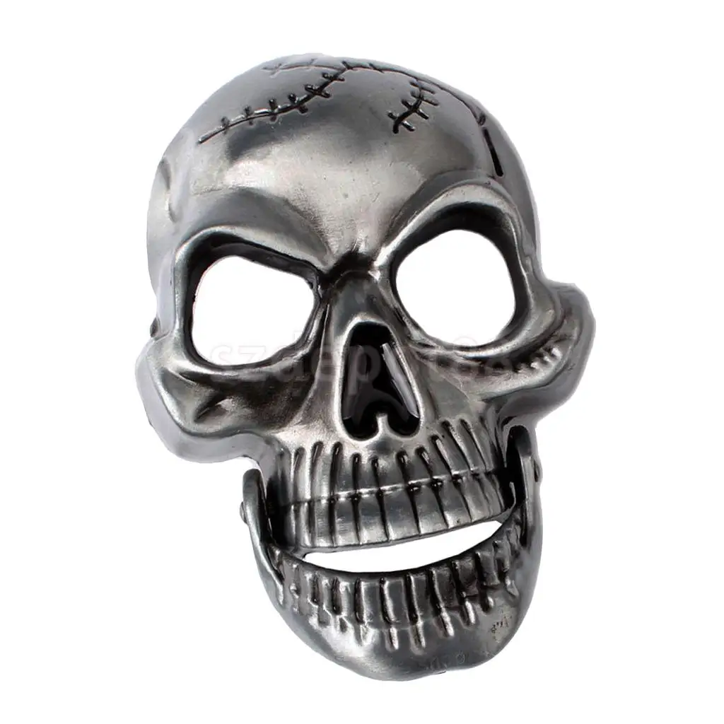 Vintage Western Belt Buckle Skull Head with Hinged Jaw Metal Gothic Punk Rock For Men Business Casual