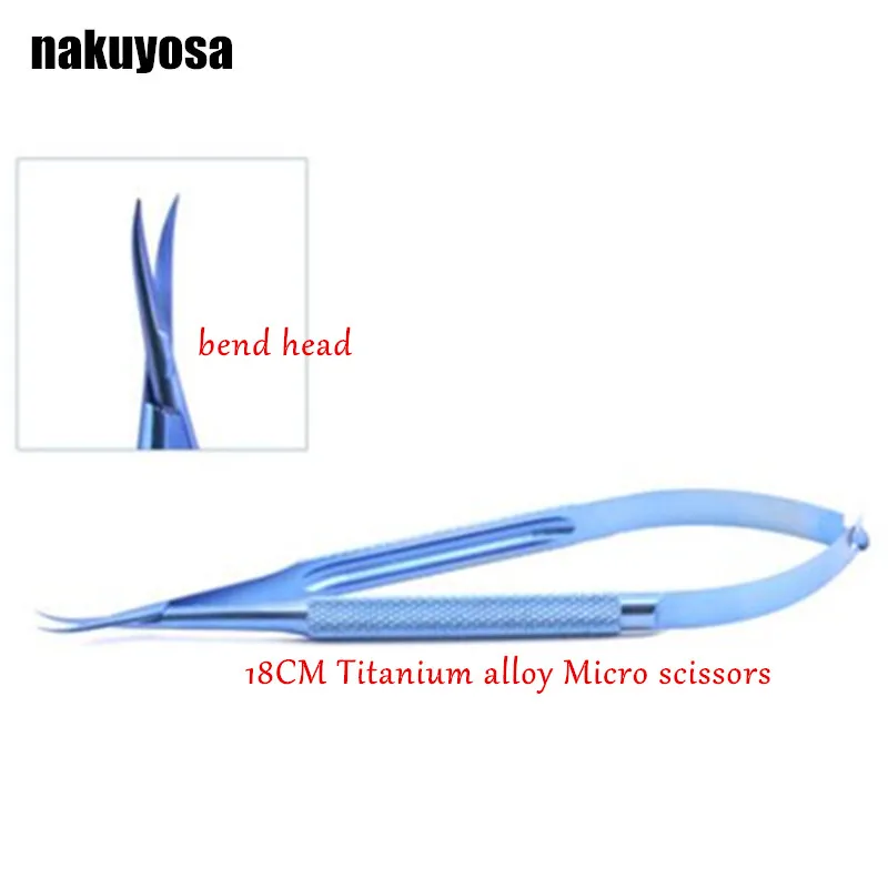 

18cm bend head micro Cornea scissors Hand tool Surgery Titanium alloy Ophthalmic Instruments high quality