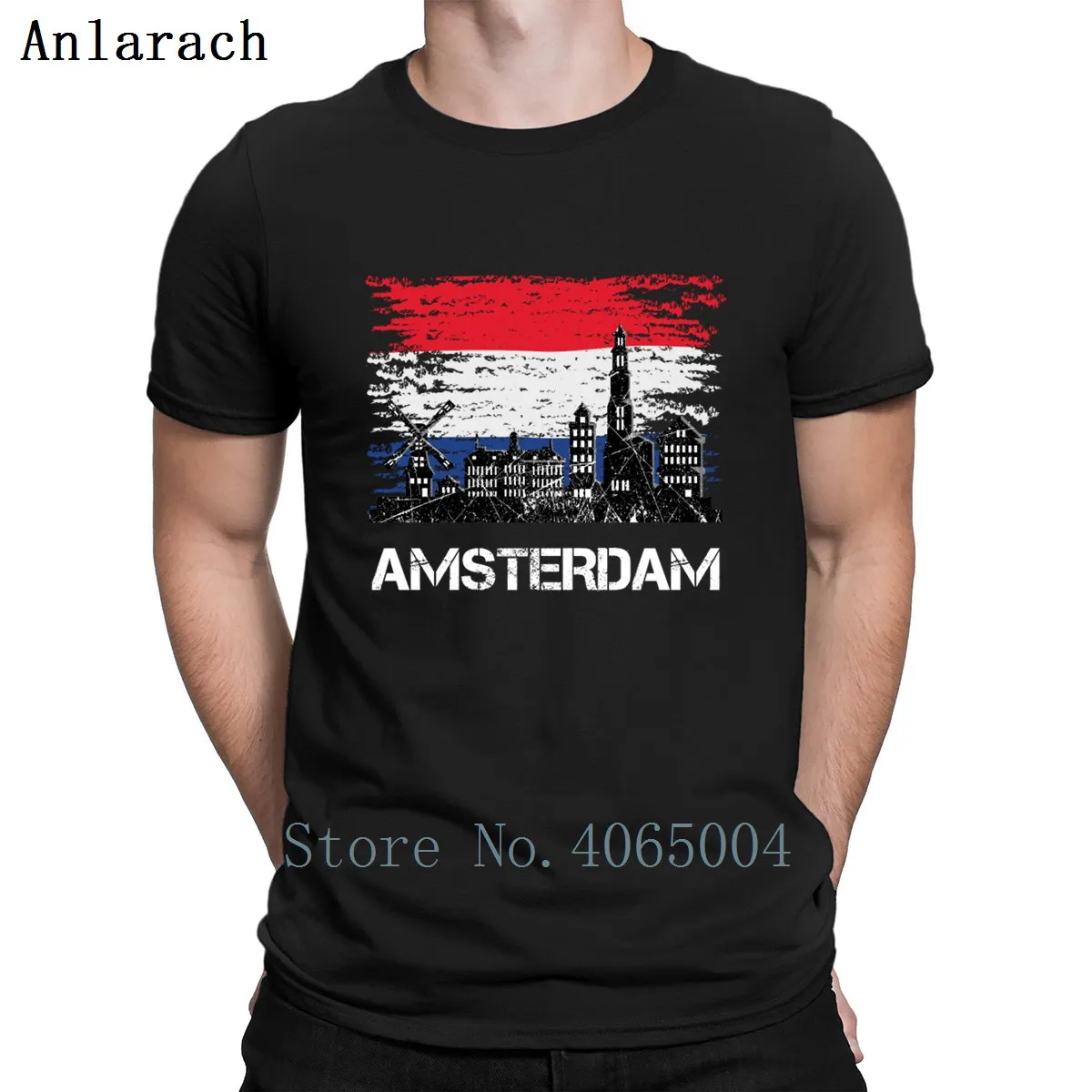 

Amsterdam T Shirt Interesting Normal Spring Casual S-XXXL Pattern Create Cotton Shirt