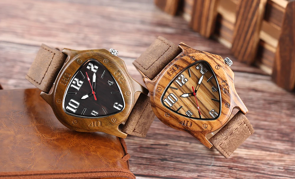 YISUYA Handmade Bamboo Wood Wrist Watch Inverted Triangle Case Sport Men's Watches Nature Wooden Timber Clock Relogio Gift Bag 1 (27)