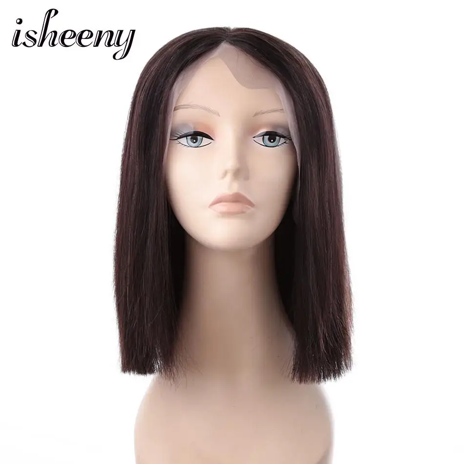 

Isheeny 12 Inches Human Hair Wigs For Black Women Remy Indian Hair Lace Front Human Hair Wigs