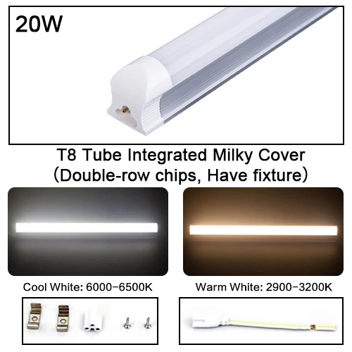 Светодиодный T5 Люминесцентная маска встроенный светильник T8 лампы 110V 220V 240V 6 Вт 10 Вт лампада Ampoule1FT 2FT30CM 60 см настенные лампы холодный белый - Испускаемый цвет: T8 Integrated Milky2