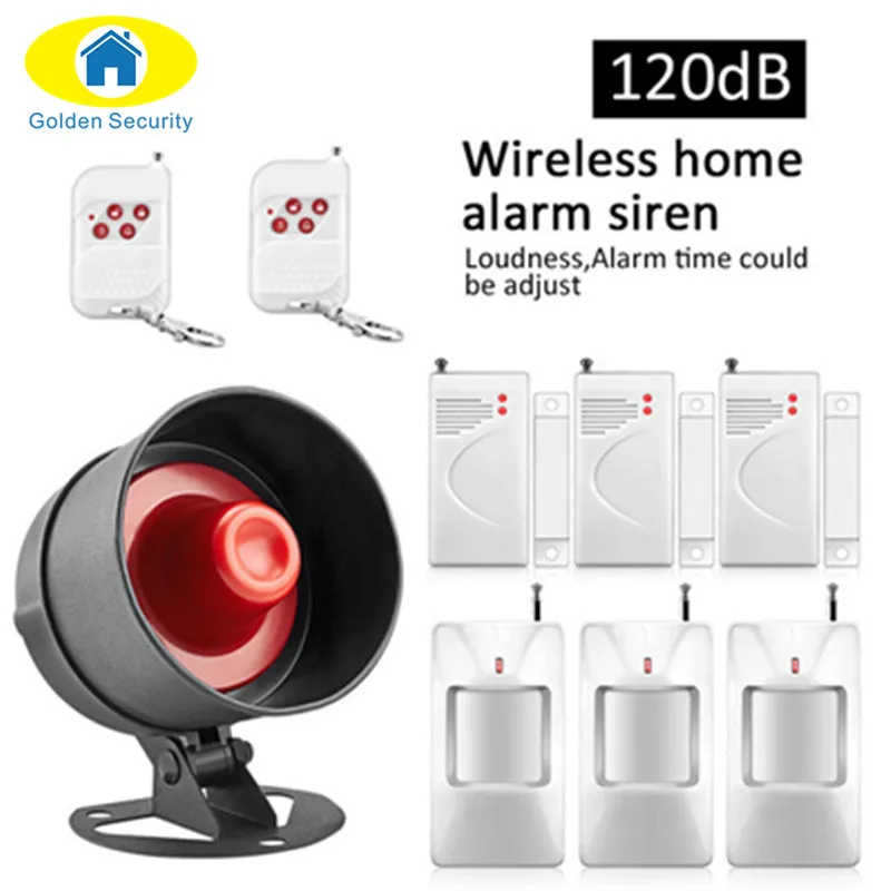 Golden Security Home Security burglar Alarm System Loudly Speaker Door Sensors Siren Horn The garage and warehouse Doorbell